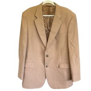 Brooks Brothers Tan Camel Hair Wool Sport Coat Suit Jacket Men's 46L*